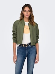 ONLY Green Classic Bomber Jacket - Image 1 of 6