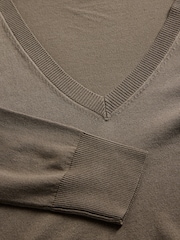 The Set Neutral 3 Pack V-Neck Fine Knit Jumpers - Image 5 of 6
