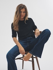 The Set Black/Neutral/Cream 3 Pack Fine Knit T-Shirts - Image 7 of 12