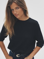 The Set Black/Neutral/Cream 3 Pack Fine Knit T-Shirts - Image 9 of 12