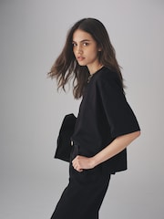 The Set Black/Chocolate Brown/Taupe Brown/Neutral/White 5 Pack Heavy Weight Relaxed T-Shirts - Image 5 of 13
