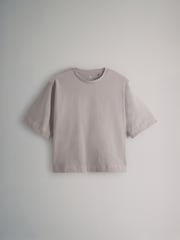 The Set Black/Chocolate Brown/Taupe Brown/Neutral/White 5 Pack Heavy Weight Relaxed T-Shirts - Image 8 of 13