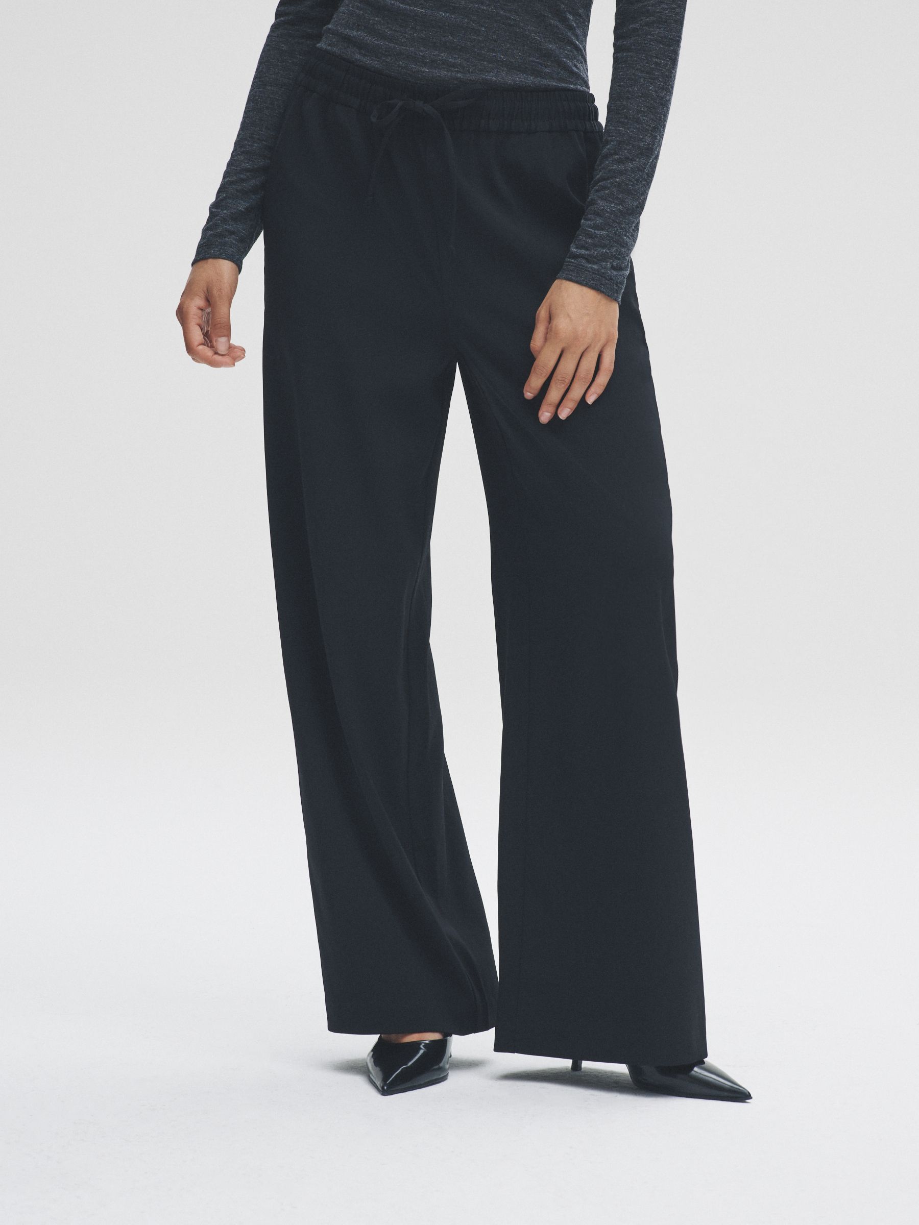 Buy The Set 2 Pack Wide Leg Trousers Black from the Next UK online shop