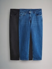 The Set Black/Dark Blue 2 Pack Mom Jeans - Image 1 of 5