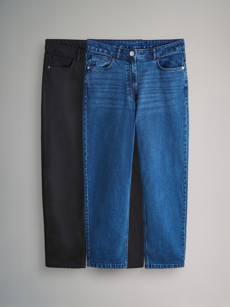 The Set Black/Dark Blue 2 Pack Mom Jeans - Image 1 of 5