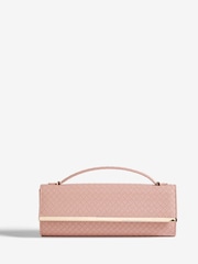 Friends Like These Nude Pink Top Handle Weave Clucth Bag - Image 1 of 6