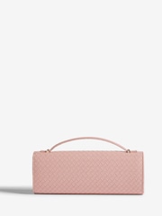 Friends Like These Nude Pink Top Handle Weave Clucth Bag - Image 5 of 6