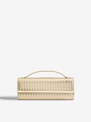 Friends Like These Gold Top Handle Weave Clucth Bag - Image 2 of 6