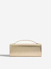 Friends Like These Gold Top Handle Weave Clucth Bag - Image 3 of 6