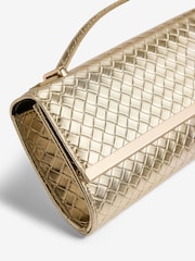 Friends Like These Gold Top Handle Weave Clucth Bag - Image 5 of 6