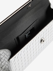 Friends Like These Silver Top Handle Weave Clucth Bag - Image 5 of 6