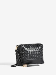 Friends Like These Black Weave Knotted Handle Cross-Body Bag - Image 2 of 6