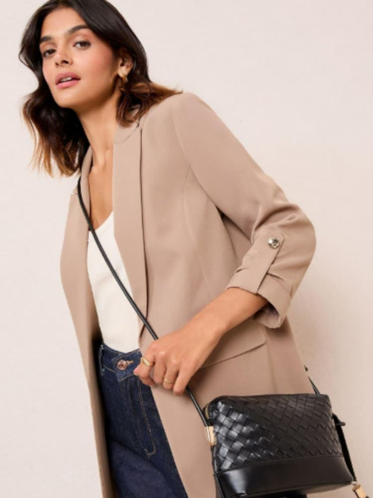 Friends Like These Black Weave Knotted Handle Cross-Body Bag - Image 2 of 6 Friends Like These Black Weave Knotted Handle Cross-Body Bag - Image 2 of 6