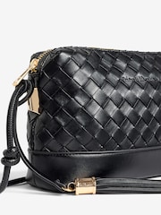 Friends Like These Black Weave Knotted Handle Cross-Body Bag - Image 3 of 6