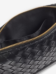 Friends Like These Black Weave Knotted Handle Cross-Body Bag - Image 4 of 6