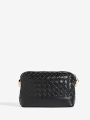 Friends Like These Black Weave Knotted Handle Cross-Body Bag - Image 5 of 6