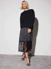 Mancha monocromática - 2-In-1 Soft Touch Jumper With Satin Midi Skirt - Imagem 2 de 5