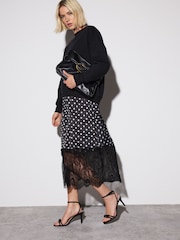 Mancha monocromática - 2-In-1 Soft Touch Jumper With Satin Midi Skirt - Imagem 3 de 5