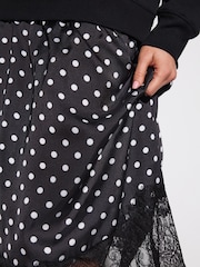 Mancha monocromática - 2-In-1 Soft Touch Jumper With Satin Midi Skirt - Imagem 5 de 5