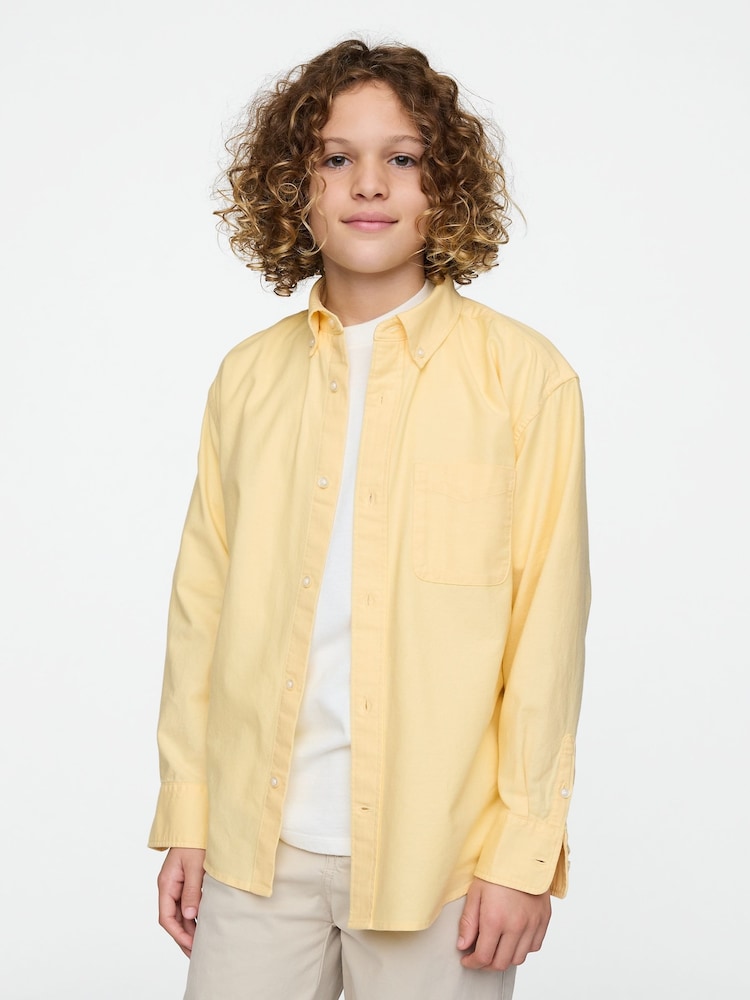 Gap Yellow Relaxed Oxford Shirt (4-13yrs) - Image 1 of 5