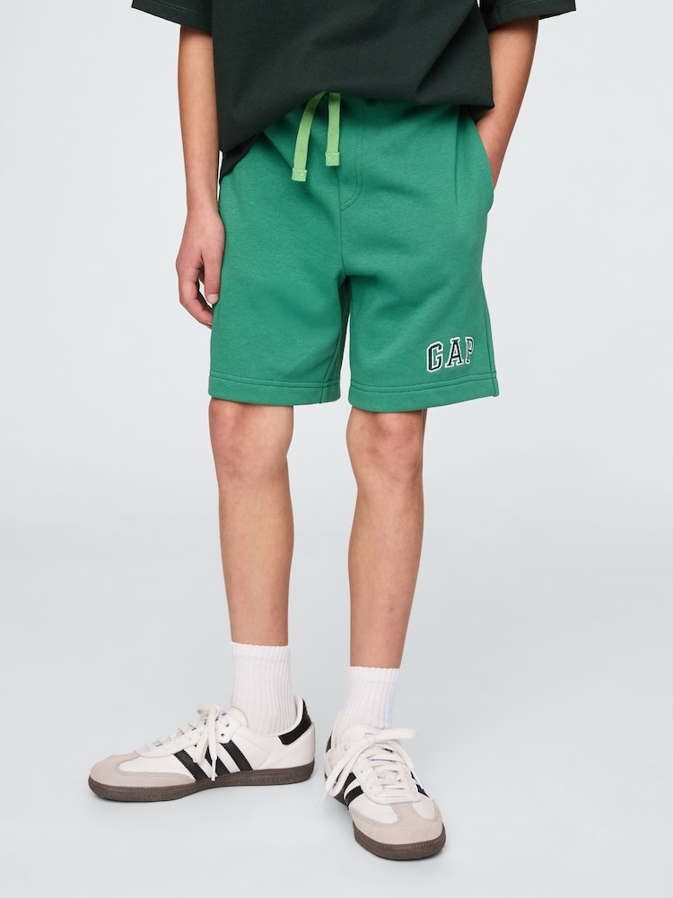 Groen - Gap logo shorts met fleecevoering en elastische taille (4 - 13 jr) - Image 3 of 5