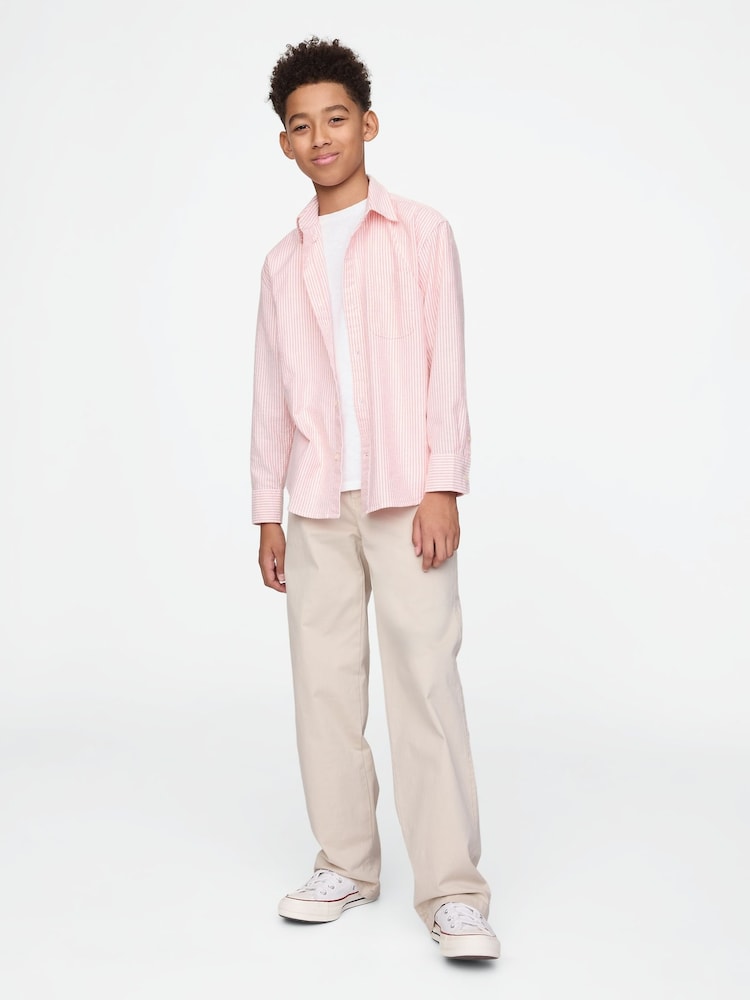 Gap Pink Relaxed Oxford Shirt (4-13yrs) - Image 4 of 5