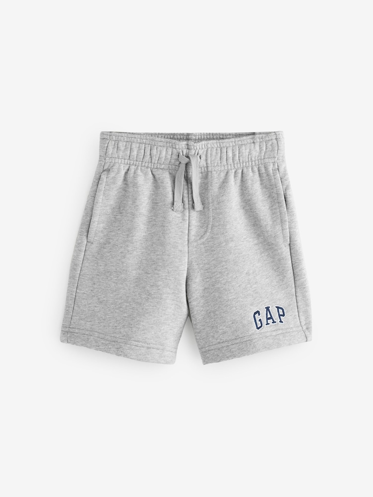 Grijs - Gap logo shorts met fleecevoering en elastische taille (4 - 13 jr) - Image 1 of 4