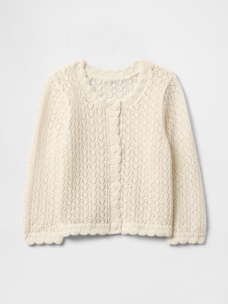 Gap 100% Cotton Crochet Knitted Cardigan - Image 1 of 3 Gap 100% Cotton Crochet Knitted Cardigan - Image 1 of 3