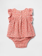 Gap Red Smocked Ruffle-Sleeve Bodysuit Dress (Newborn-24mths) - Image 2 of 2