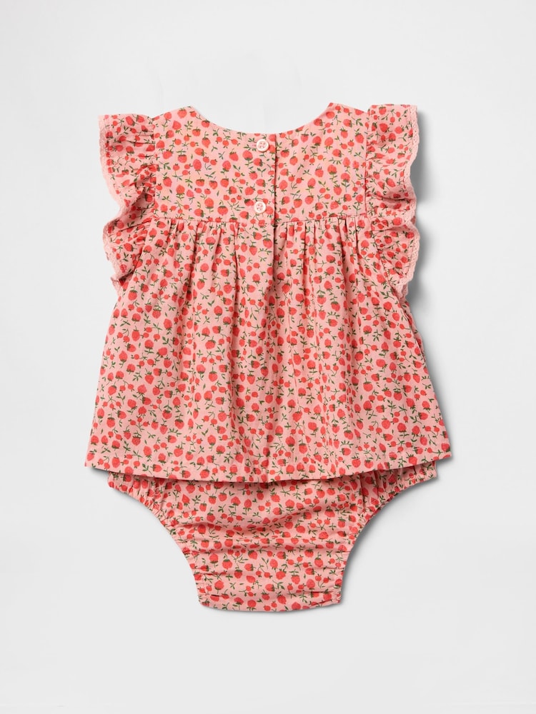 Gap Red Smocked Ruffle-Sleeve Bodysuit Dress (Newborn-24mths) - Image 2 of 2