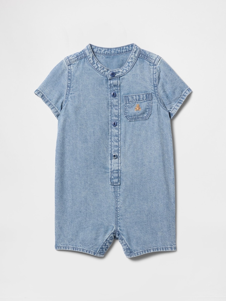 Gap Blue Denim Short One-Piece (Newborn-24mths) - Image 1 of 2