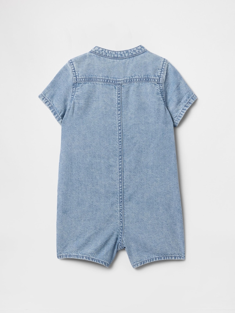 Gap Blue Denim Short One-Piece (Newborn-24mths) - Image 2 of 2