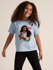 Brand Threads Blue Disney Moana Girls 100% Cotton T-Shirt - Image 1 of 3