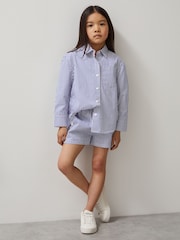 Reiss Blue/White Hailey McLaren F1 Team Cotton Stripe Shirt - Image 1 of 6