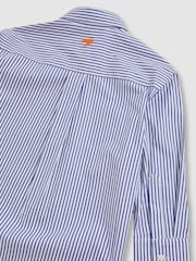 Reiss Blue/White Hailey McLaren F1 Team Cotton Stripe Shirt - Image 5 of 6