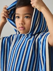 Reiss Blue Multi Pico 3-9 yrs Stripe Hooded Towel Cape - Image 3 of 4