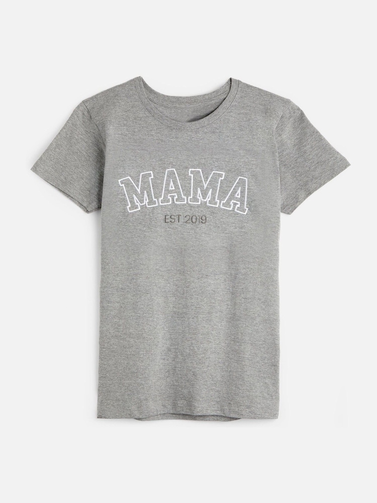 Personalised Womens Mama Grey T-Shirt by Stitch Style - Image 1 of 3