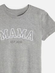 Personalised Womens Mama Grey T-Shirt by Stitch Style - Image 2 of 3