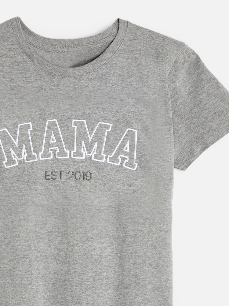 Personalised Womens Mama Grey T-Shirt by Stitch Style - Image 2 of 3