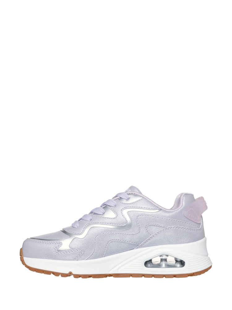 Skechers Purple Girls Uno Generation 1 Wavy Shimmer Trainers - Image 2 of 5 Skechers Purple Girls Uno Generation 1 Wavy Shimmer Trainers - Image 2 of 5