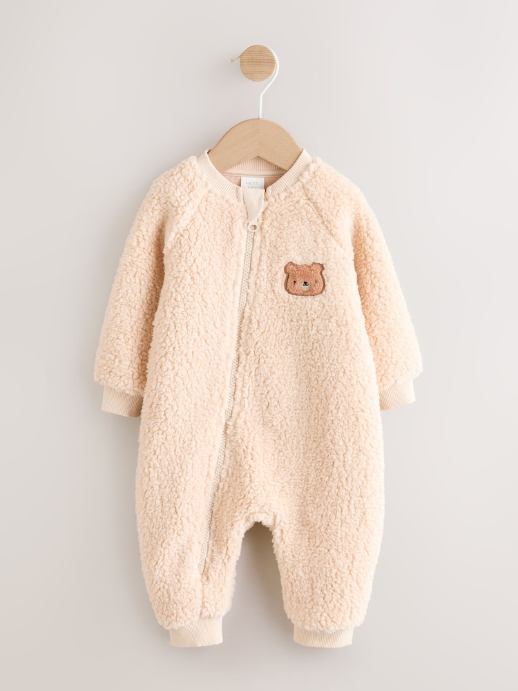 Neutral Bear Baby Heavy Fleece Sleepsuit - Image 1 of 8
