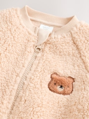 Neutral Bear Baby Heavy Fleece Sleepsuit - Image 4 of 8