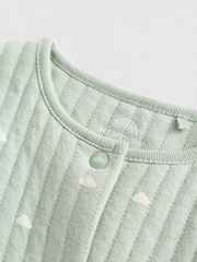 Sage Green Baby Quilted Sleepsuits 2 Pack - Image 9 of 19
