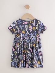 Unicorn Navy Short Sleeve Jersey Summer Dress (3mths-7yrs) - Image 2 of 4