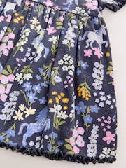 Unicorn Navy Short Sleeve Jersey Summer Dress (3mths-7yrs) - Image 3 of 4