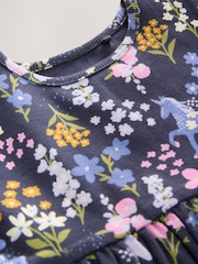 Unicorn Navy Short Sleeve Jersey Summer Dress (3mths-7yrs) - Image 4 of 4