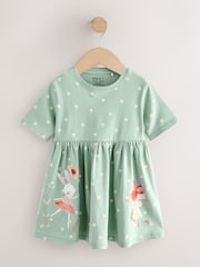 Bunny Blue Short Sleeve Jersey Summer Dress (3mths-7yrs) - Image 1 of 4
