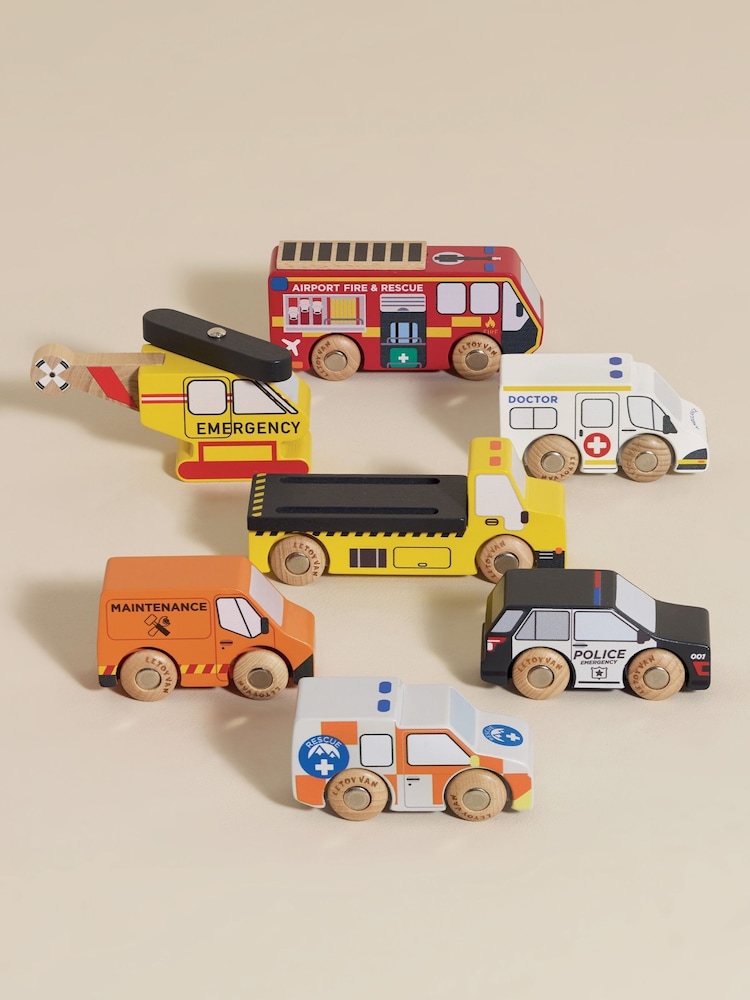 Le Toy Van Emergency Helicopter and Rescue Cars Set - Image 1 of 4