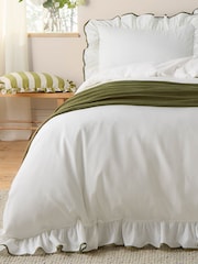 Wylder Olive Blousey Cotton Ruffle Duvet Set - Image 3 of 3