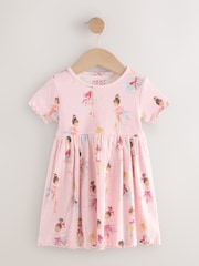 Pink Short Sleeve Jersey Summer Dress (3mths-7yrs) - Image 1 of 4